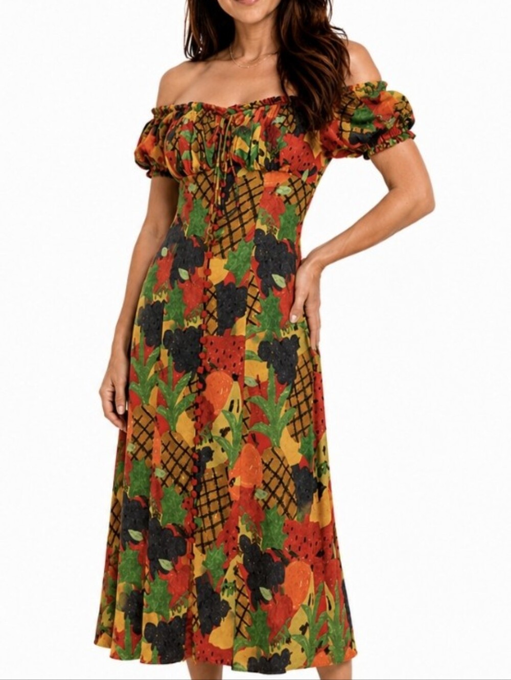 FARM Rio Fruit Salad Midi Dress - Picture 2 of 8